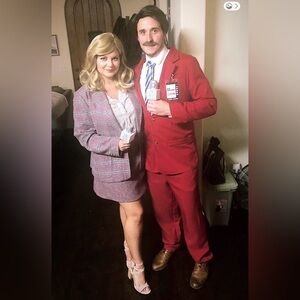 Vintage wool 2 piece skirt blazer set ~ Anchorman Veronica Corningstone Costume